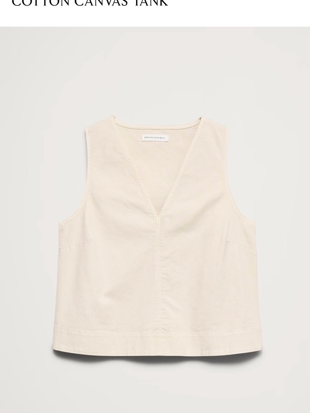Banana Republic Linen-Blend V-Neck Tank Top - Cream